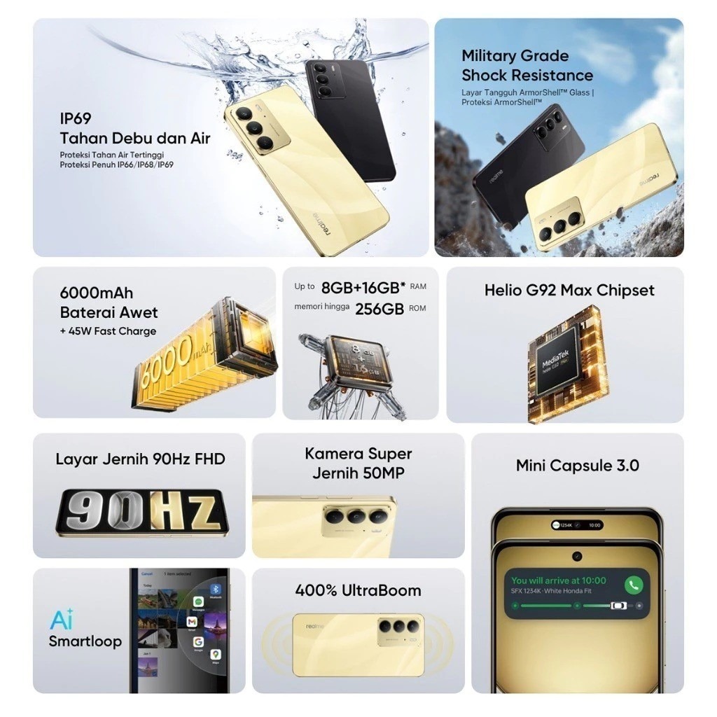 realme C75 5G 8GB+256GB Smartphone 6000mAh 50MP AI Camera 45W Charge ...