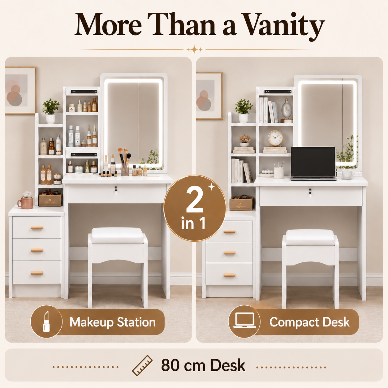 Makeup Table with Mirror Meja Solek Drawer Storage Desk Meja Girl ...