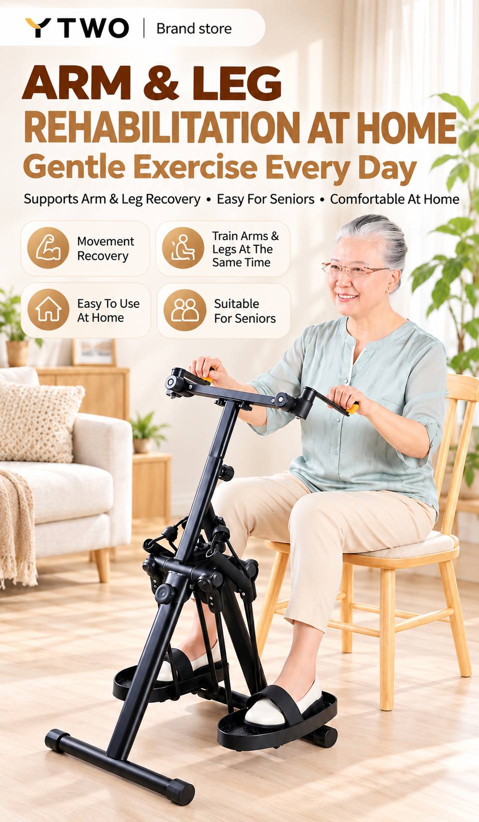 Exercise bike leg rehabilitation arm training rotating handle ...