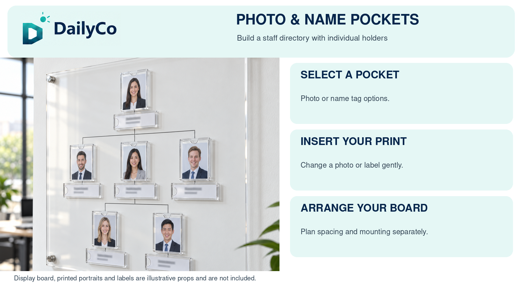 DS BRAND Acrylic Passport Photo Holder Pocket Frame Carta Organisasi ...