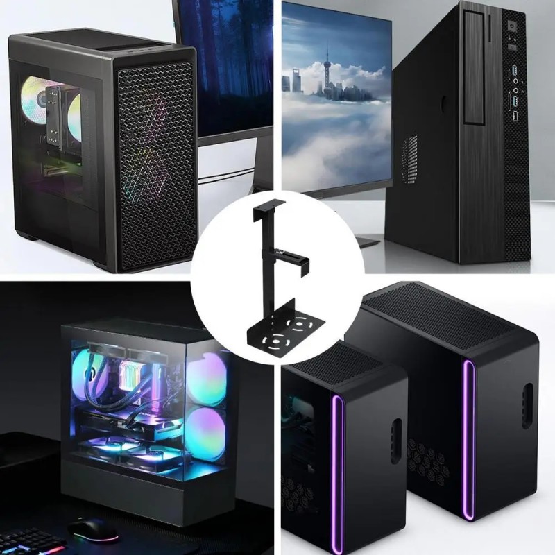 Ventilated Under-Desk Pc Case Bracket/Under Desk Wall Side CPU Stand ...