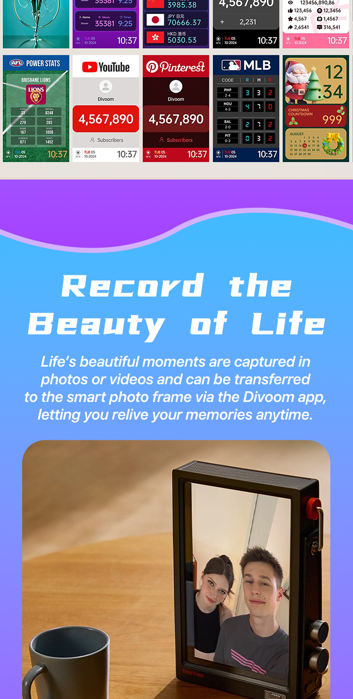 DIVOOM TIMES FRAME Unique Transparent HD Display Smart Frame | Shopee ...