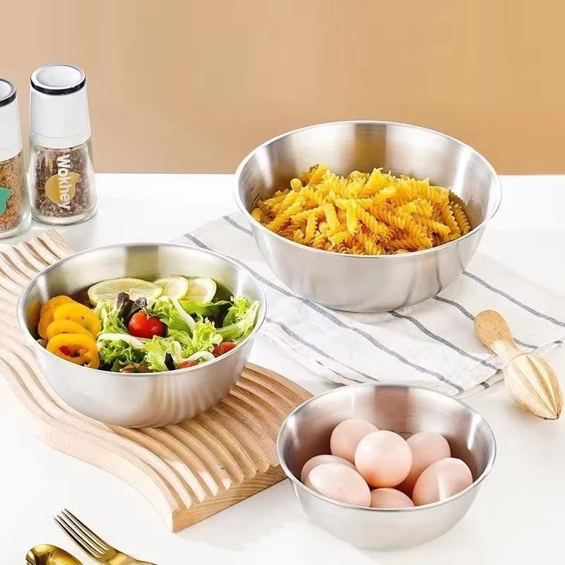 17/19/22cm Stainless Steel Mixing Bowl 🥗 Mangkuk Dapur Dengan Skala ...