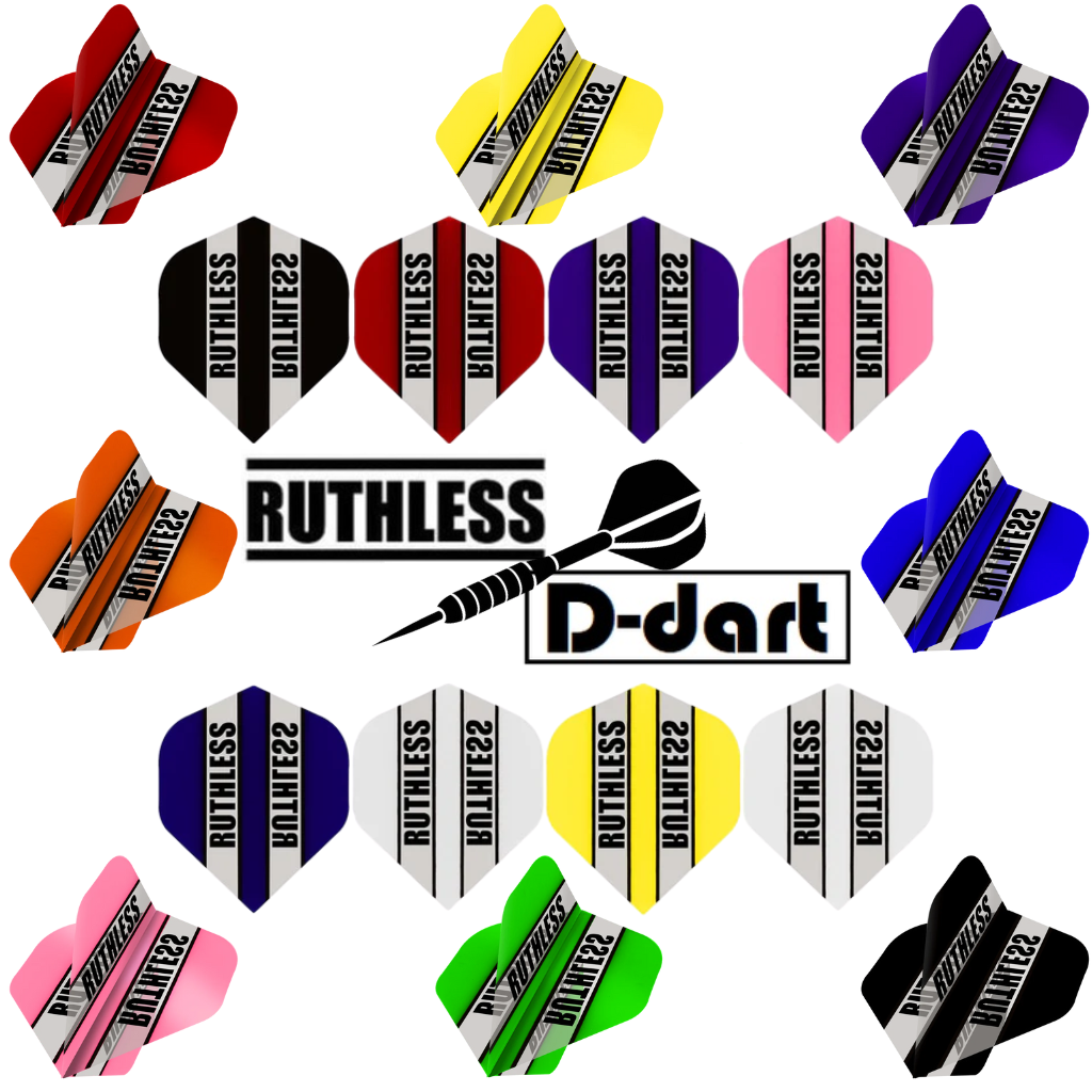 Ruthless Dart Flights - Standard 100 Micron Clear Panel Darts Flight ...