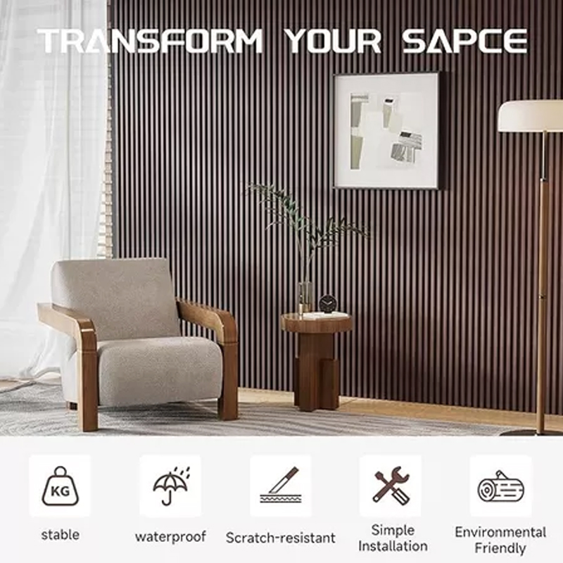 Fluted Wall Panel WPC Wall Panel 1.45 Meter 6pcs Wood Strip Slat Wall ...