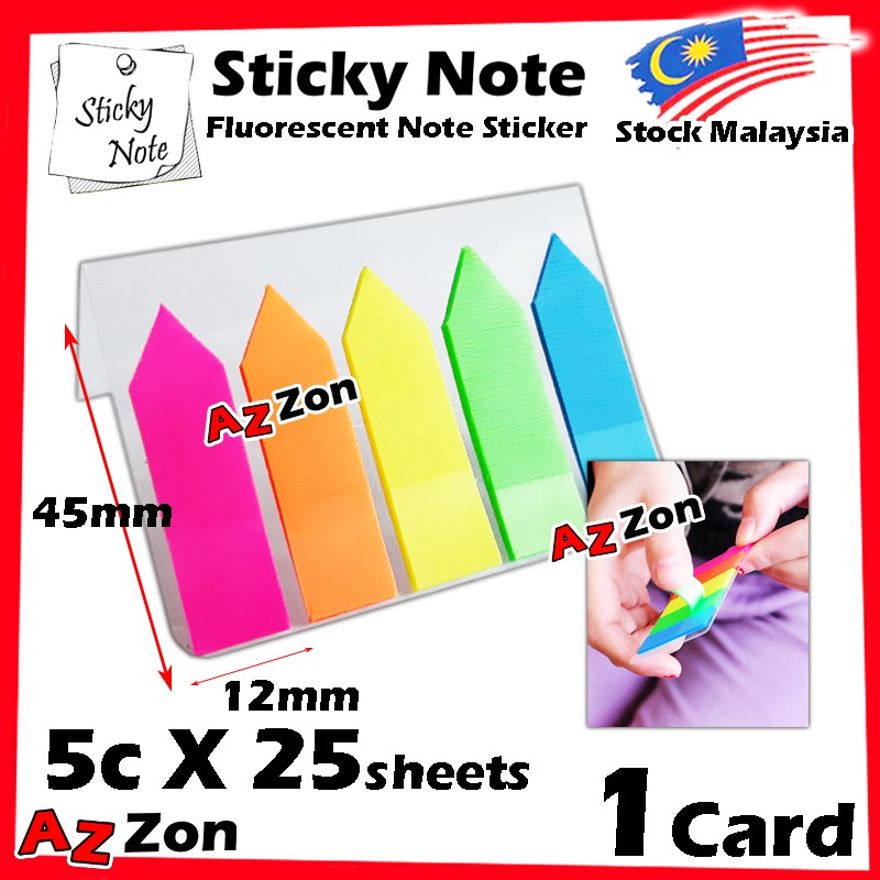 Sticky Note Memo Pad Fluorescent Note Sticker Post It Sign Here Sticky ...