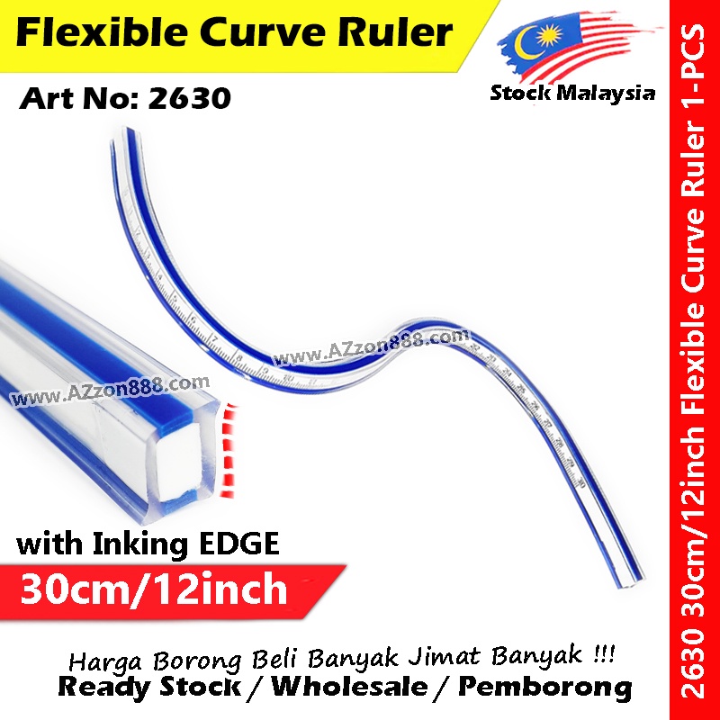 Flexible Curve Ruler Flexi Elastic Quilters Pembaris Penggaris Flexible ...