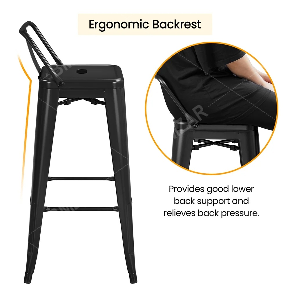 𝐁𝐌𝐙𝐀𝐑 𝙄𝙣 𝙎𝙩𝙤𝙘𝙠 76CM Bar Stool Cafe Chair Metal Kitchen High Stool ...