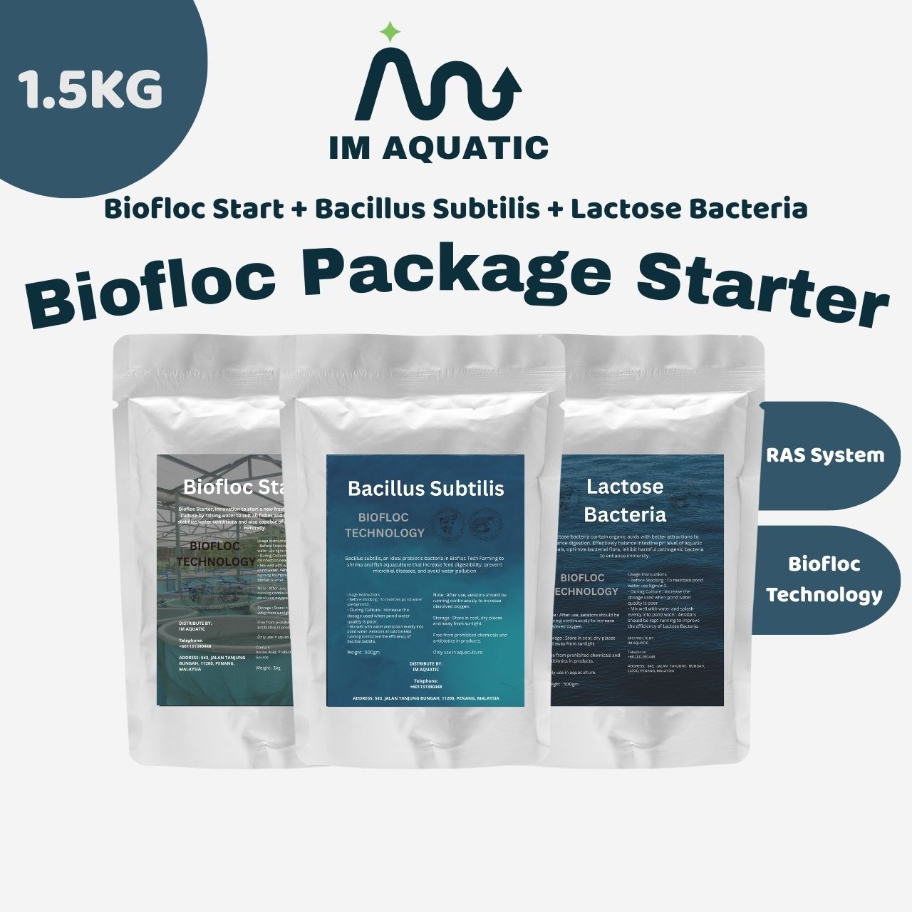 IM AQUATIC Biofloc Package Starter | Biofloc Starter + Bacillus ...