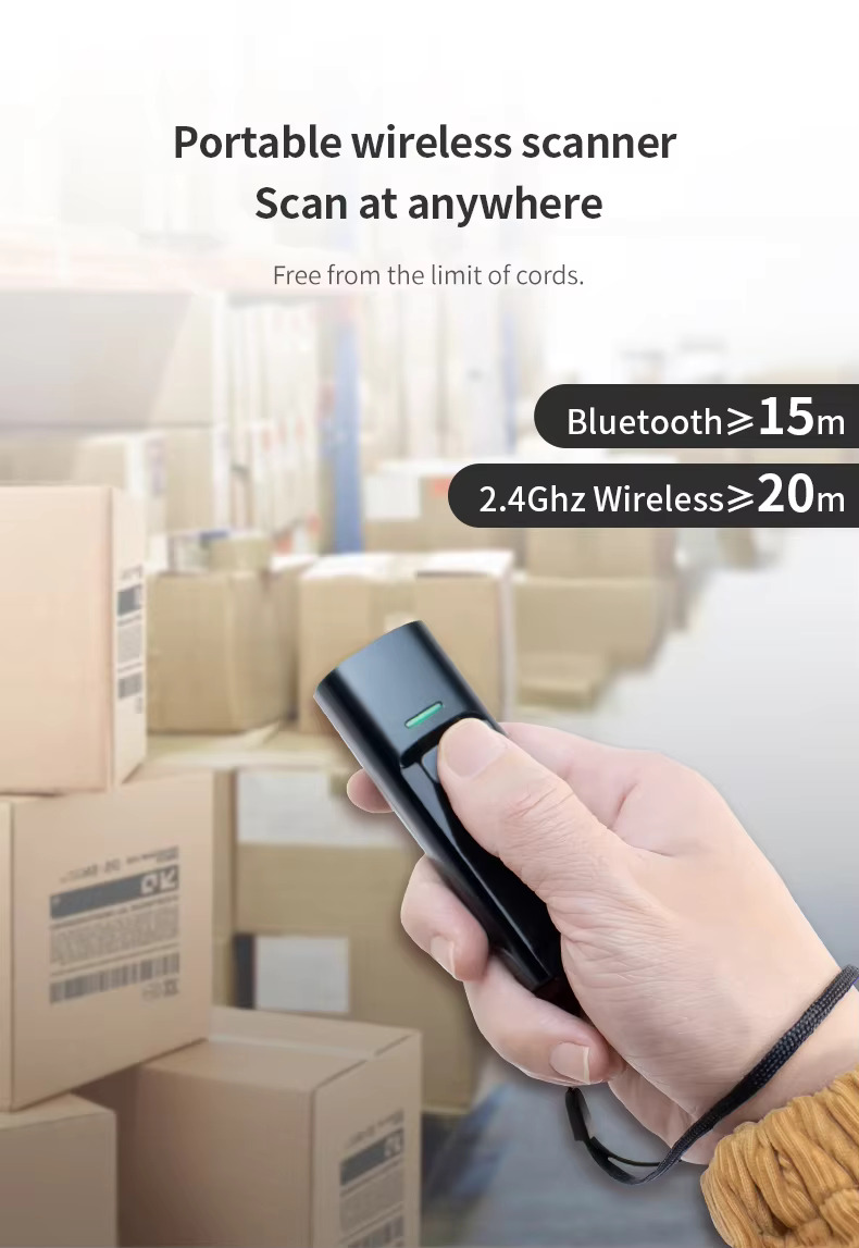 FLAGSHIP POCKET MINI WIRELESS BLUETOOTH SCANNER MOBILE BARCODE QR ...