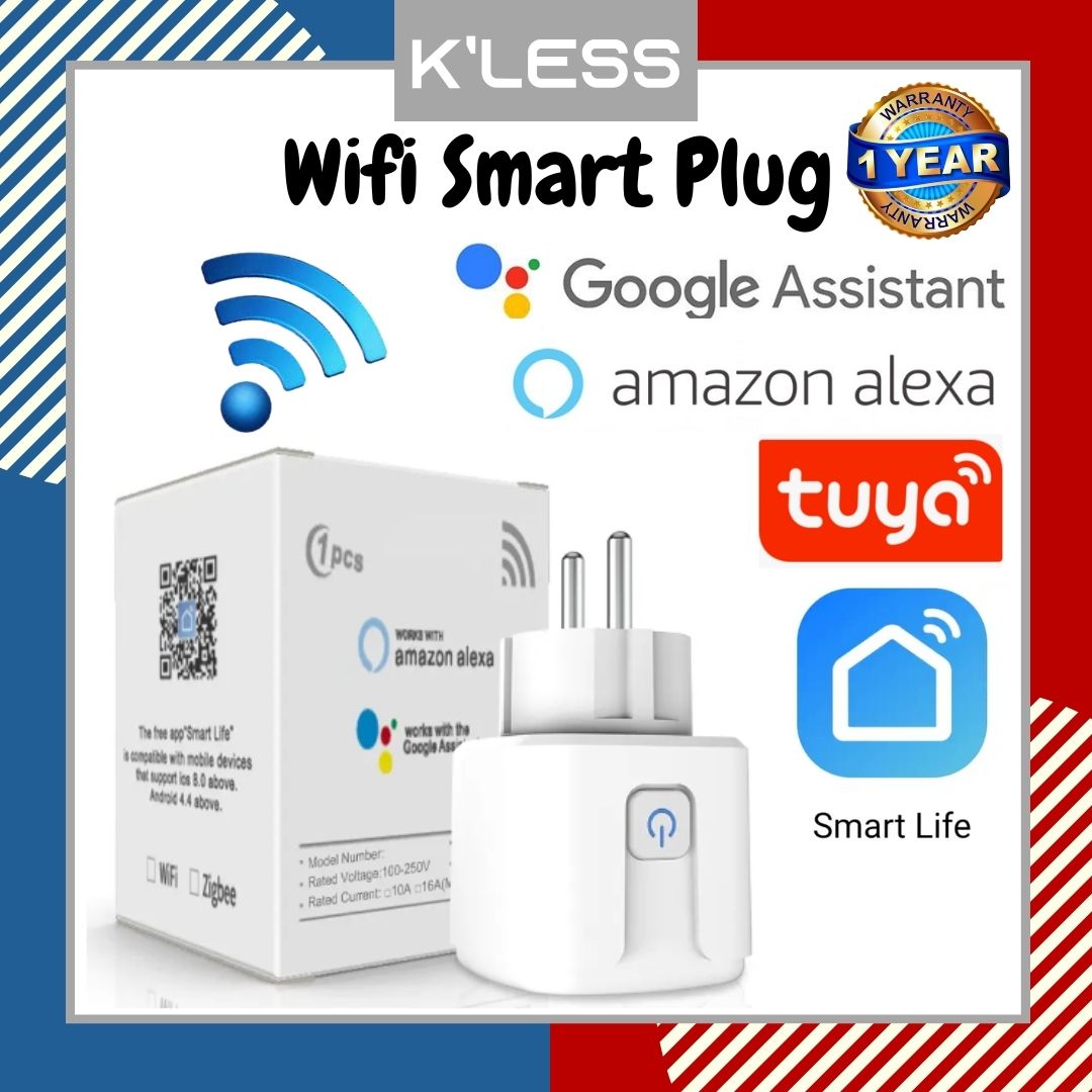 Tuya Wifi Smart Plug Socket 16A Smart Socket Power Control | Shopee ...