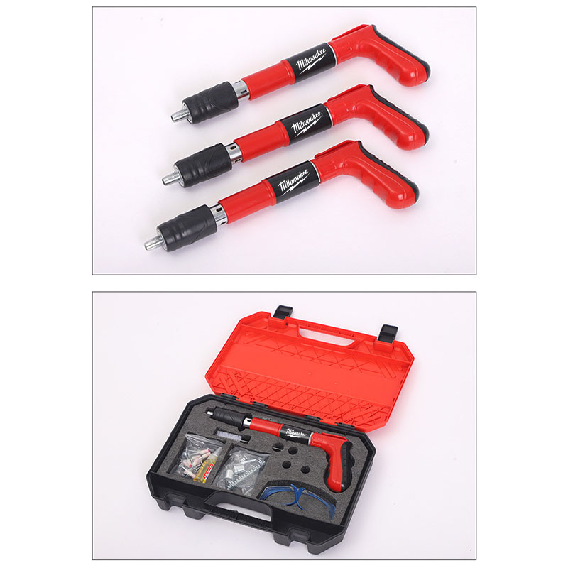 🔥Free 100 Nails+Box🔥Milwaukee Manual Steel Nails Gun Concrete Rivet ...