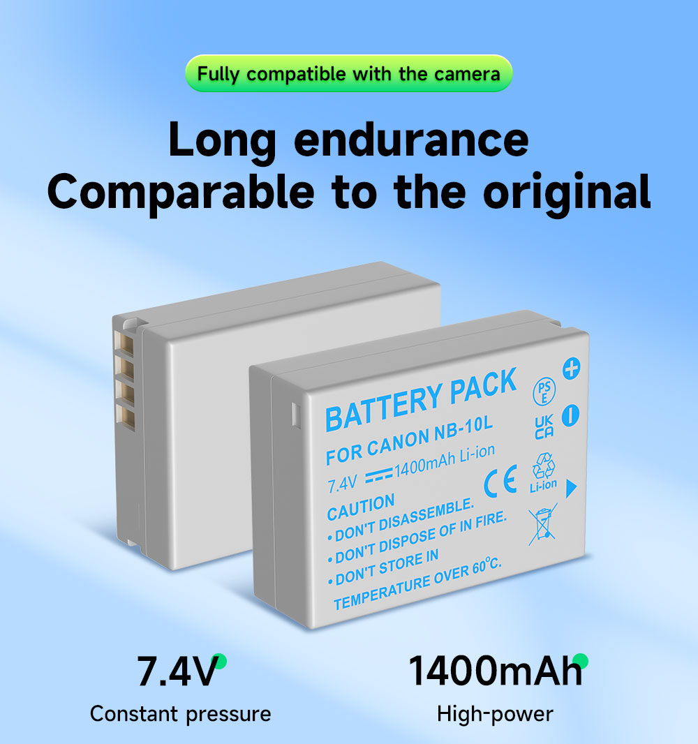 NB-10L Replacement Battery With TC600C Car Charger For Canon Powershot G15 SX40 SX50 HS G1X Camera Black price in UAE | Noon UAE