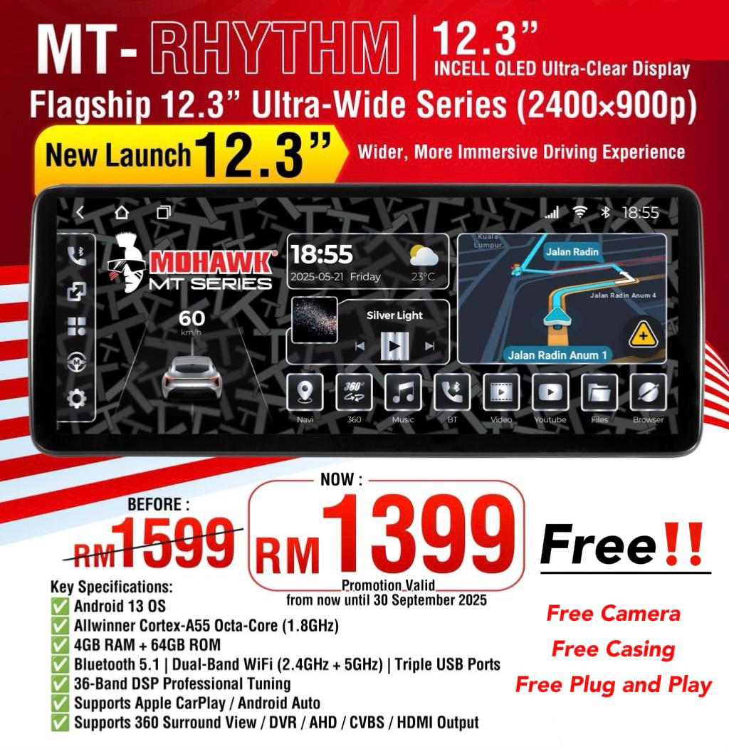 Mohawk MT Series 12.3inch / or Pulse Edition Car Android Player Plug n ...