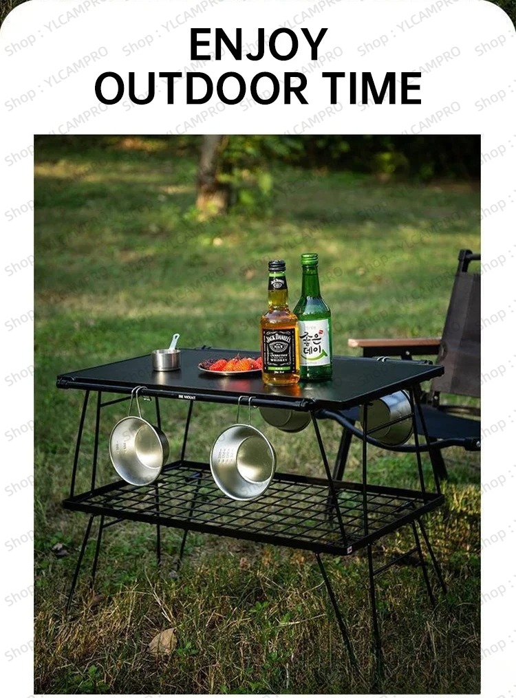 Outdoor Portable IGT Iron Steel Mesh Camping Rack Table Foldable ...