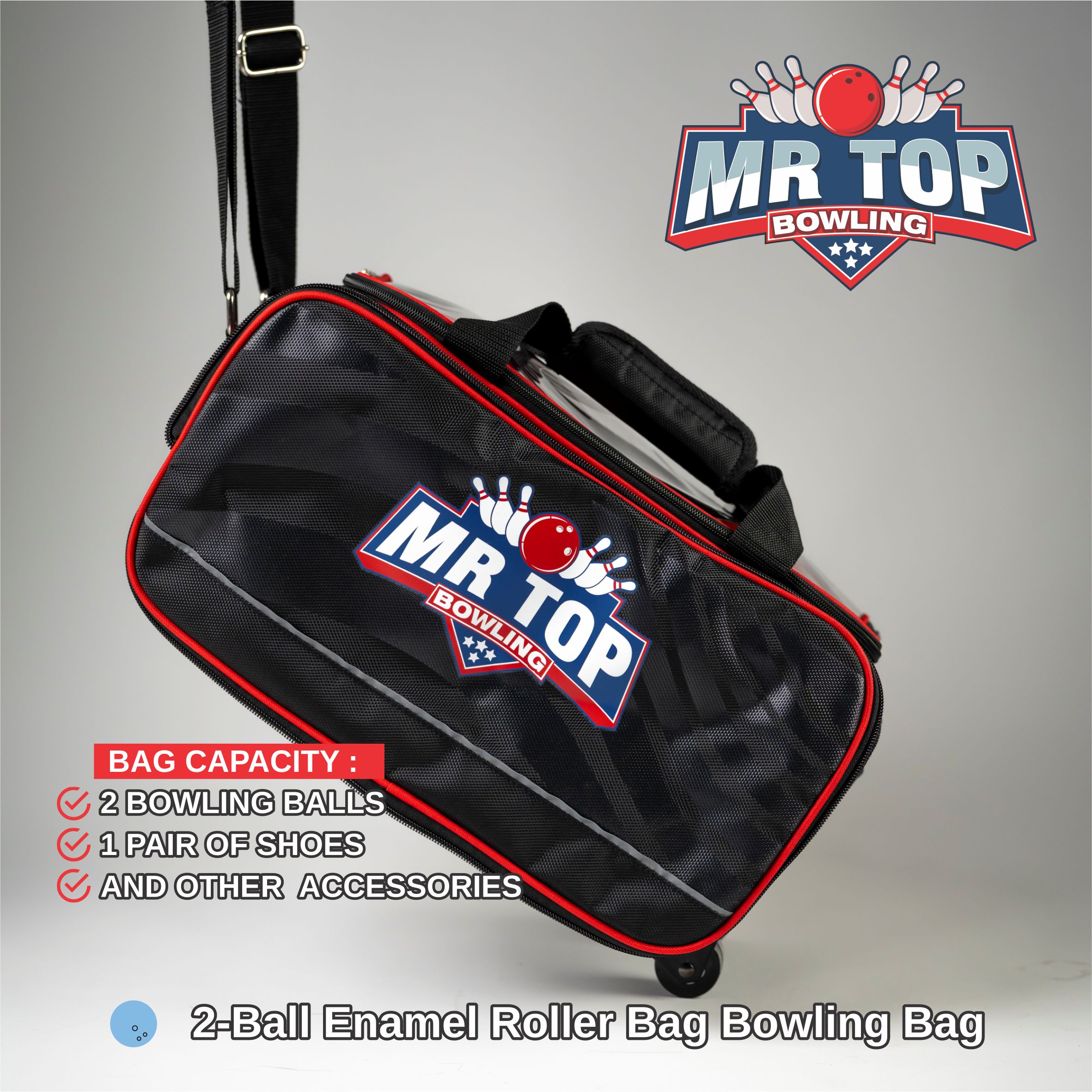 Mr Top Bowling Bag 2 Ball Roller & Mr Top 1 Ball Tote Bag - Bowling ...