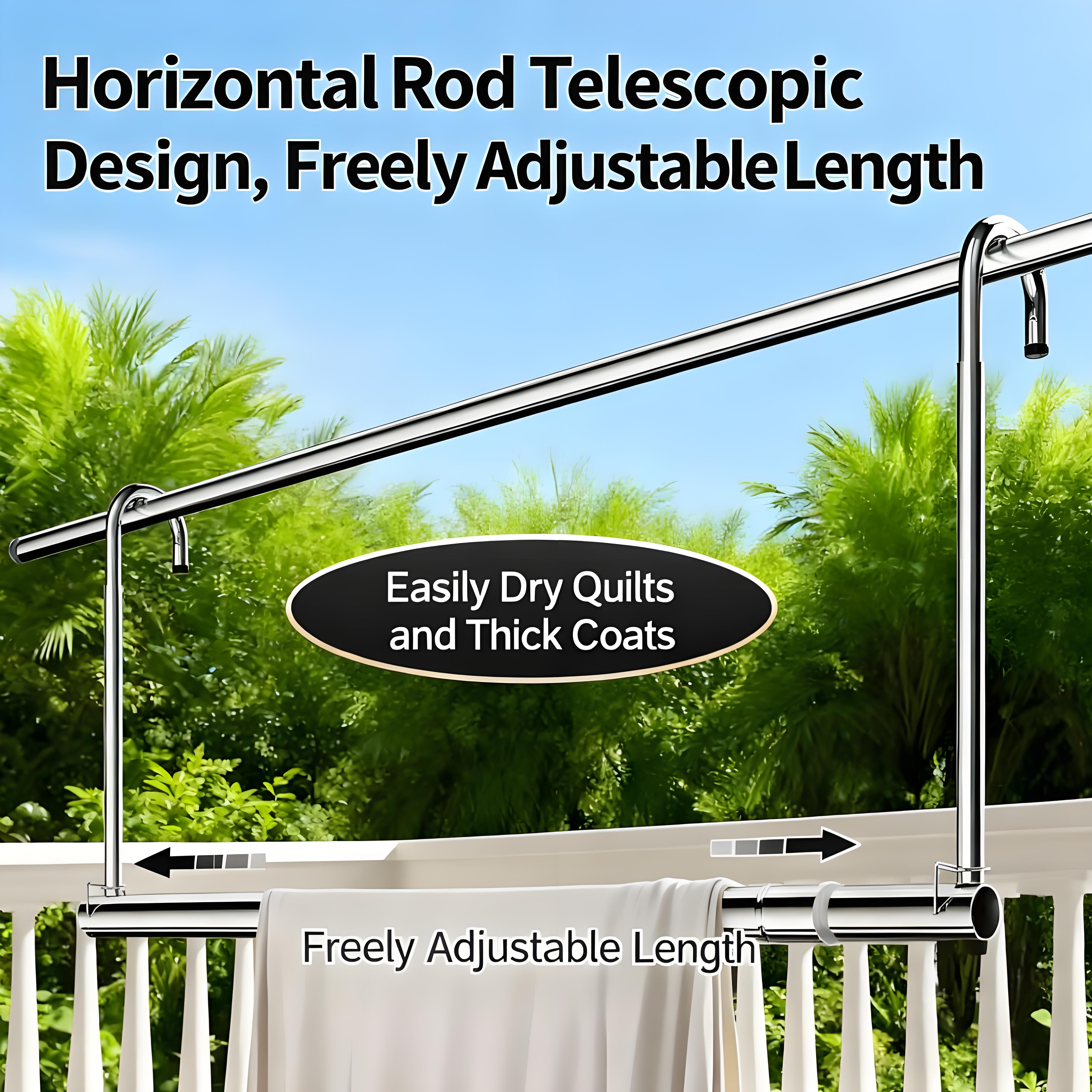 Clothes Rack Stainless Steel Extendable Balcony Outdoor Drying Rack ...