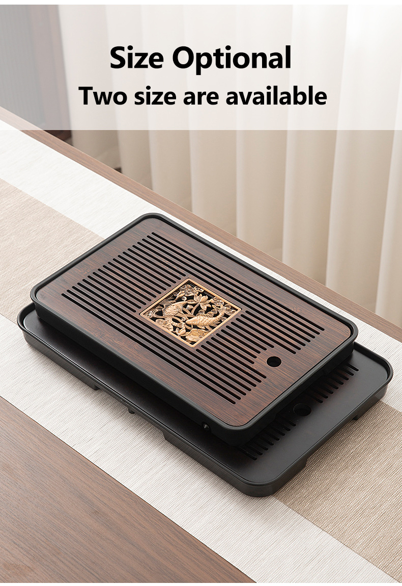 Rectangle Bamboo Tea Tray Household Small Tea Drain Tray Fashion ...