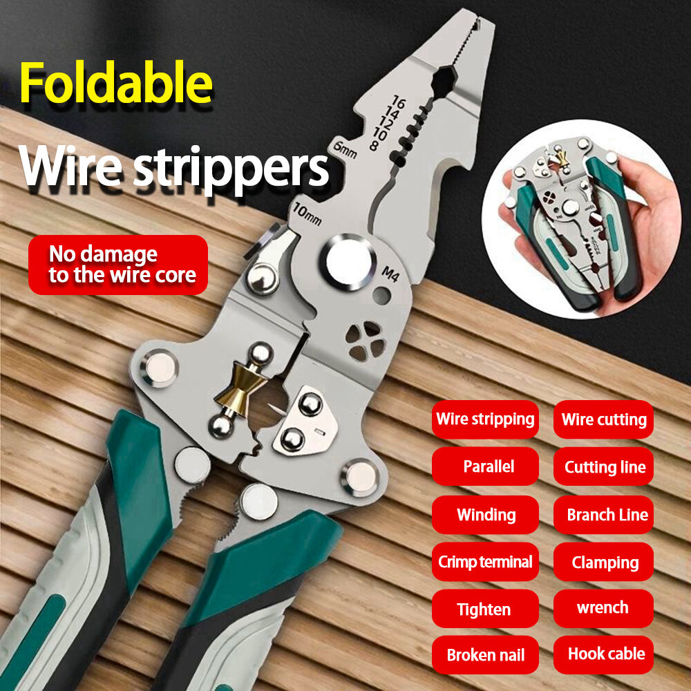 Foldable wire stripper, pulley design multi-function electrician wire ...