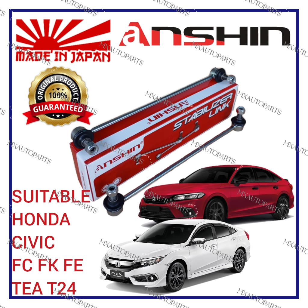 ORIGINAL ANSHIN JAPAN FRONT & REAR STABILIZER LINK HONDA CIVIC FC FK ...