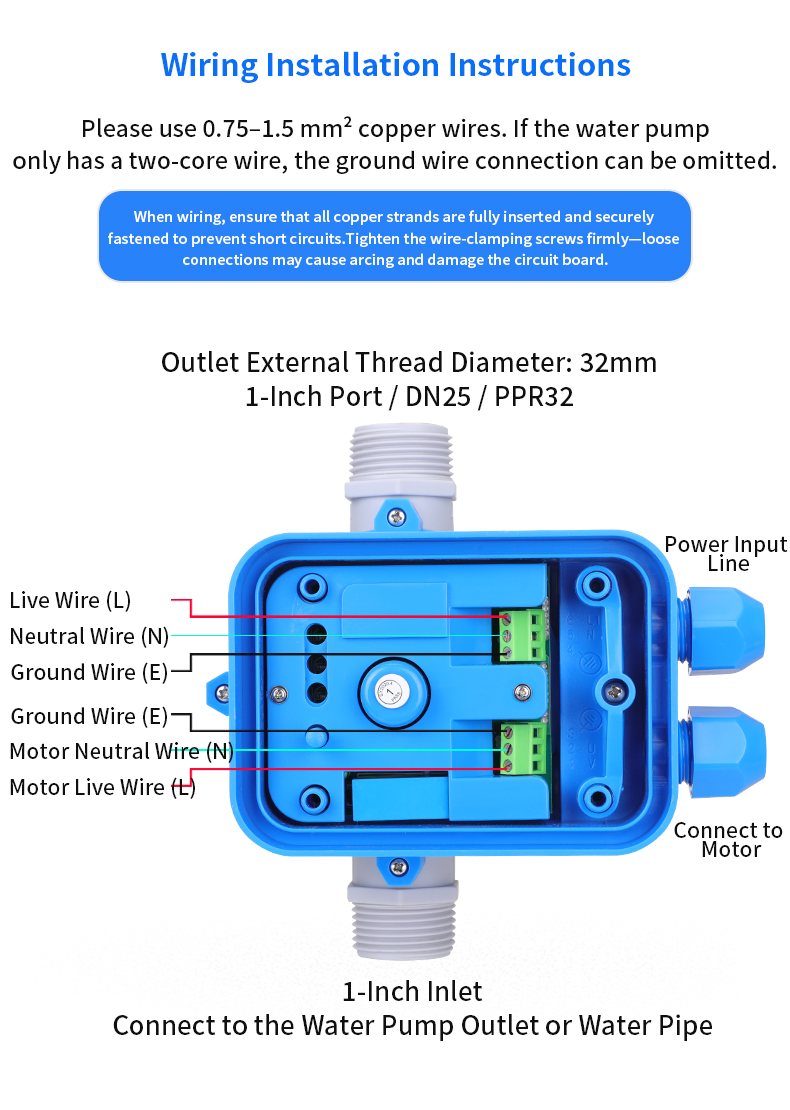 Automatic Water Pump Pressure Switch Controller 1500W 16A Regulator ...