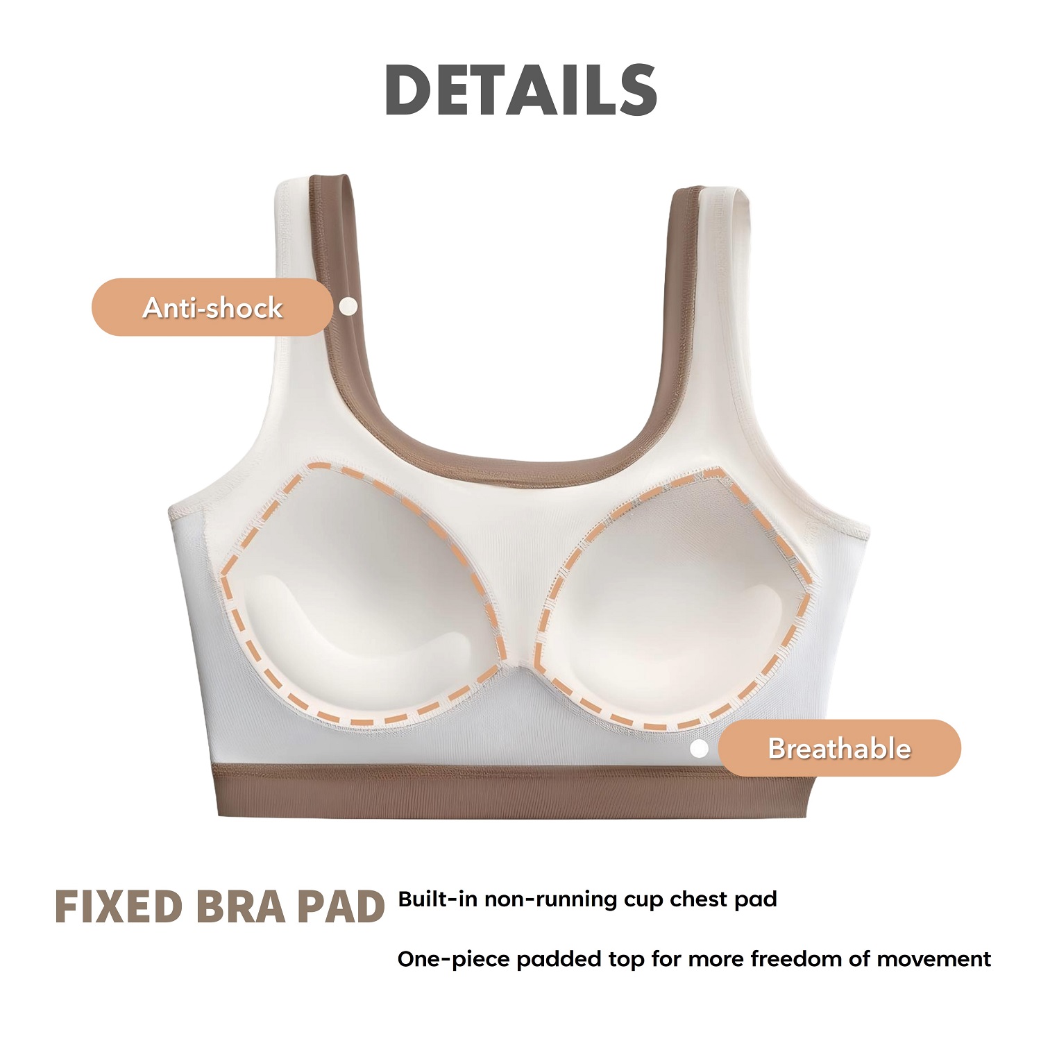 Women Color Block Yoga Bra with Fixed Padded Shockproof Comfortable ...