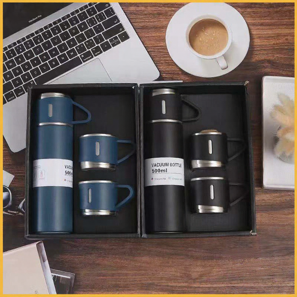 Thermos Cup Set 500ml 304 Stainless Steel Thermos Flask Bottle Cup Gift ...