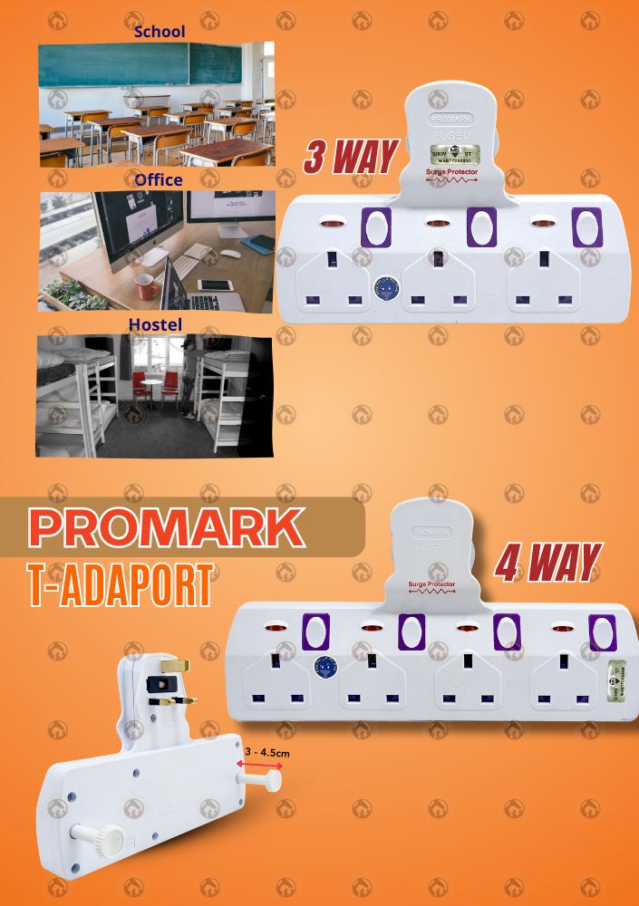 (SIRIM) PROMARK T-ADAPORT Heavy duty extension plug Soket plug with ...