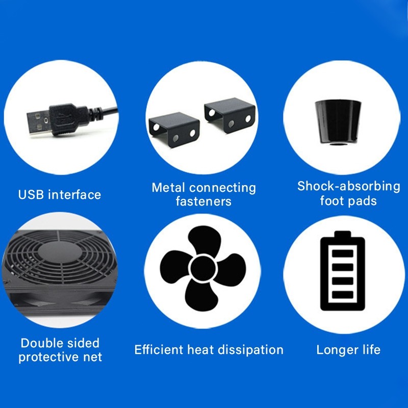 Powerful WiFi Router USB Fan 1800RPM 12CMCooling Fan For LCD TV Android ...
