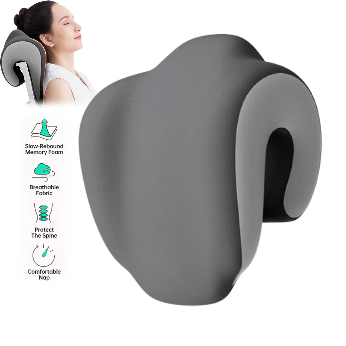 Office Chair Neck Pillow Ergonomic Memory Foam Desk Pillow for Napping ...