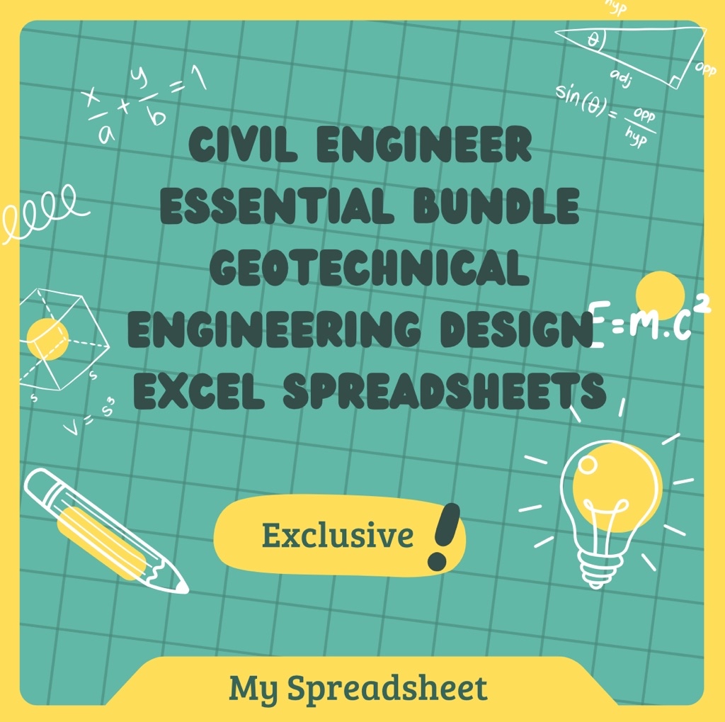 Civil engineer essential bundle Geotechnical engineering design excel ...