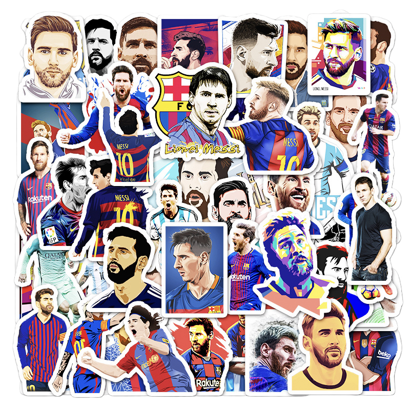 [ READY STOCK ] 51pcs Lionel Messi FC Barcelona PVC Waterproof Stickers ...
