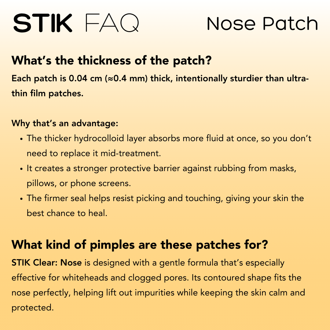 STIK Clear: Nose | Acne\Pimple Patch | Hydrocolloid Nose Strip ...