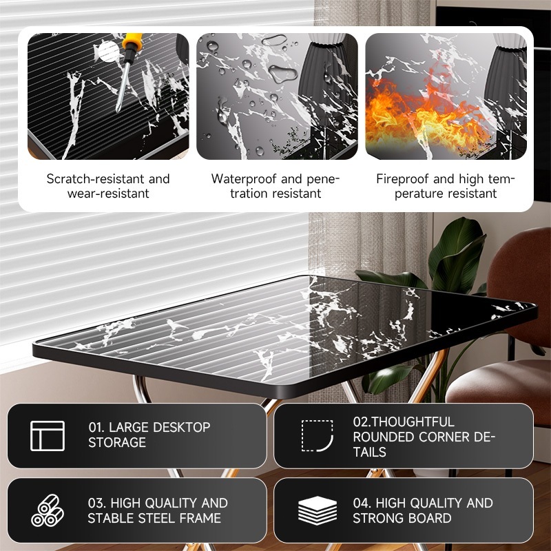 Folding Table Foldable Home Eating Computer Dining Desk Field Light ...