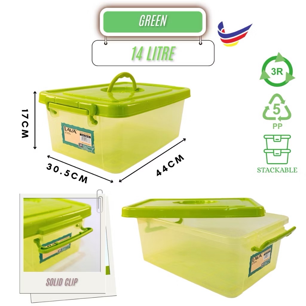 LAVA STORAGE BOX 14LTR_STBX766_MULTIPURPOSE_STORAGE CONTAINER | Shopee ...