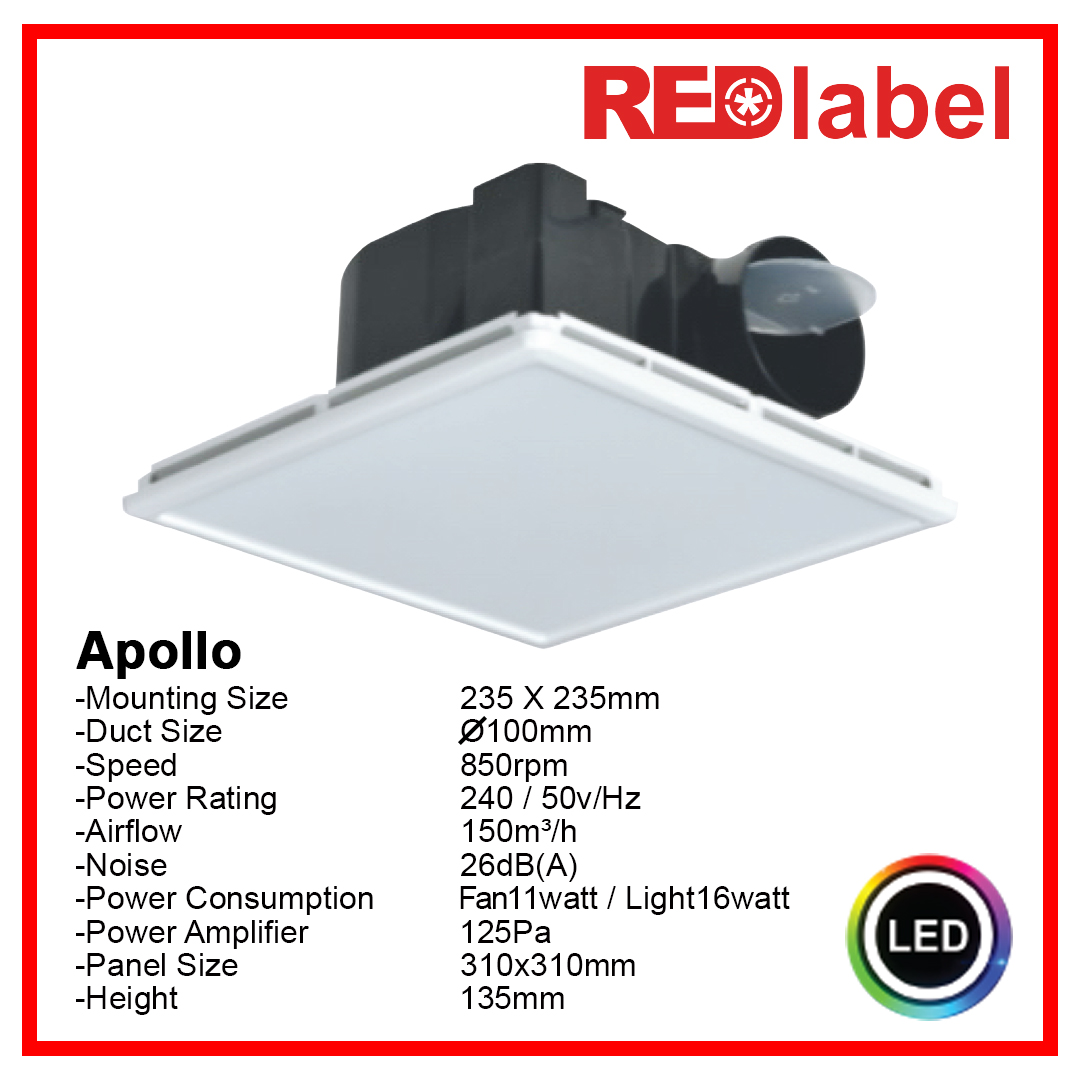 REDlabel Exhaust Fan | DC Brushless Motor Ceiling Ventilation Fan ...