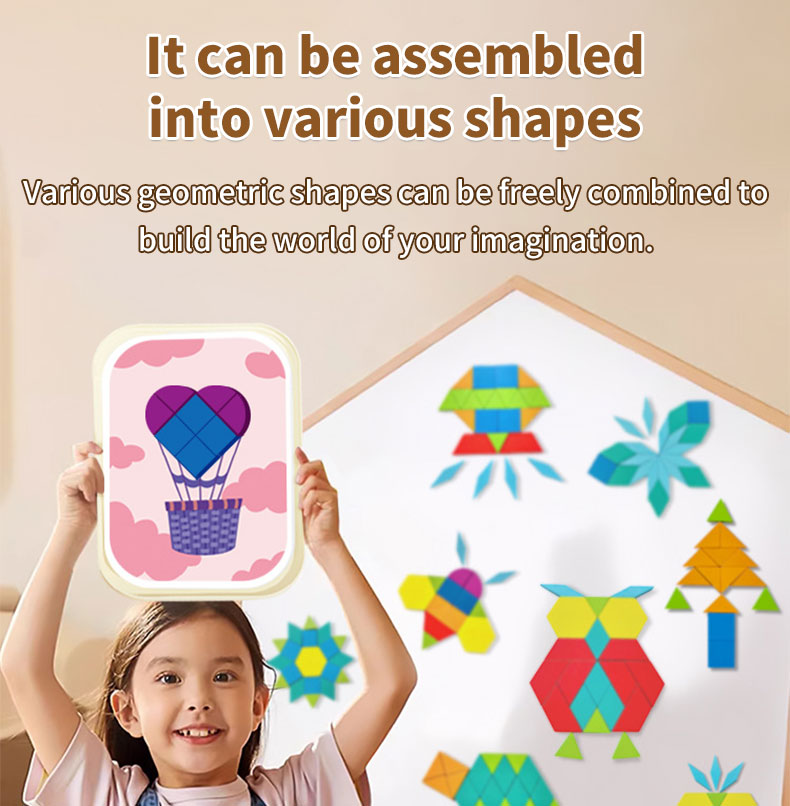 Lemonu Baby Magnetic Tangram Puzzle Wooden Geometry Blocks Educational ...