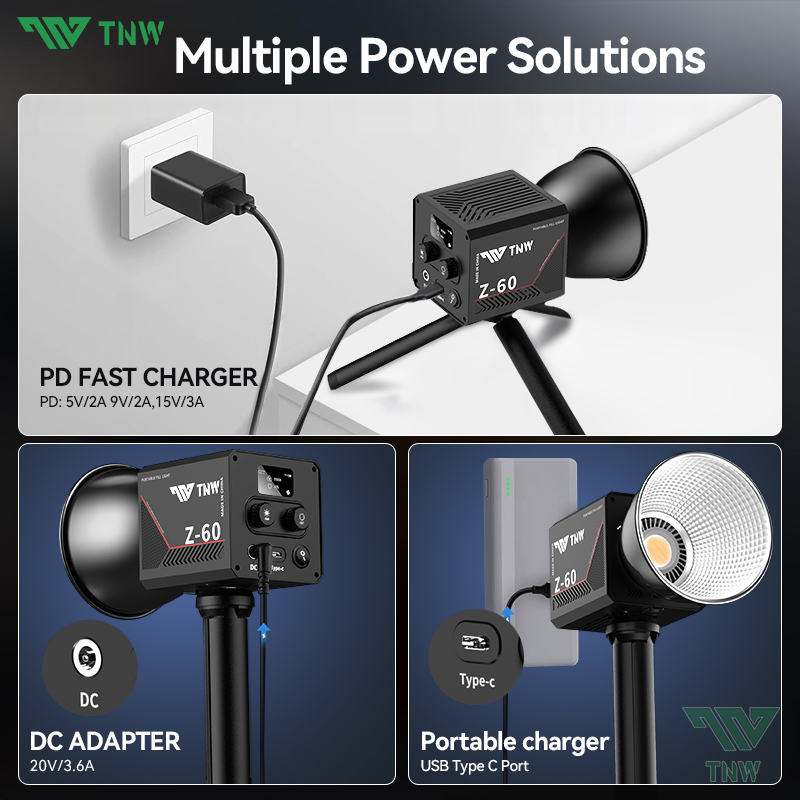 TNW Z60 60W LED Video Light Handheld Photography Fill Light Outdoor ...