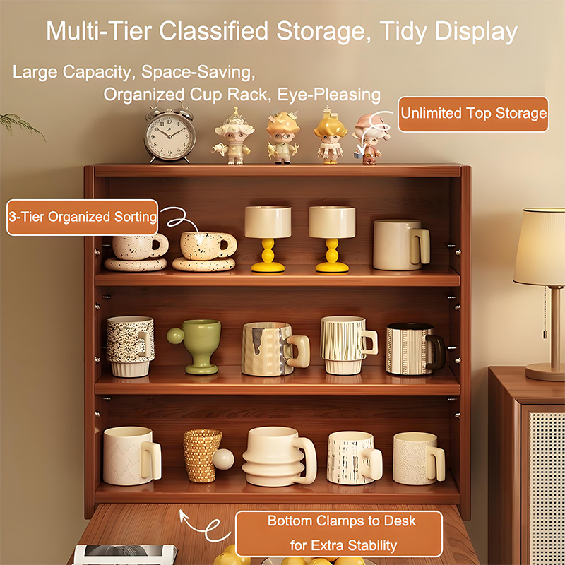 Rak Desktop 3/4Tier Vertical Storage Rack Girl Bedroom Table Display ...