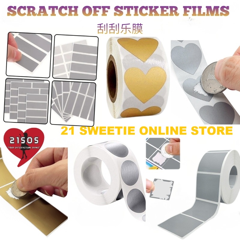 40pcs-300pcs All Scratch Off Stickers Scratch Films 21SOS DIY Coated ...
