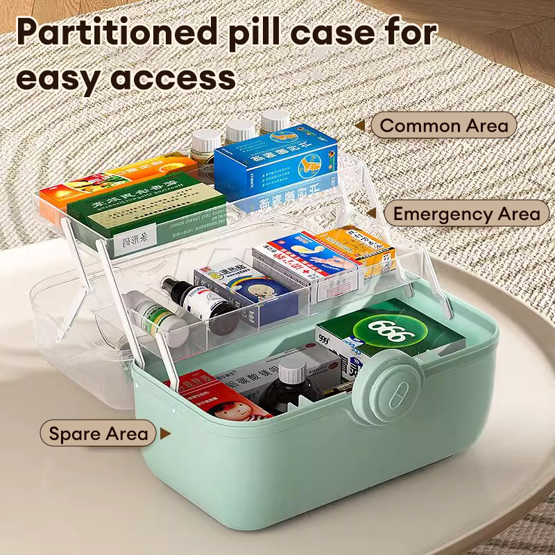 First Aid Kit Storage Box Medicine Organizer Ubat Kotak Simpan Family ...