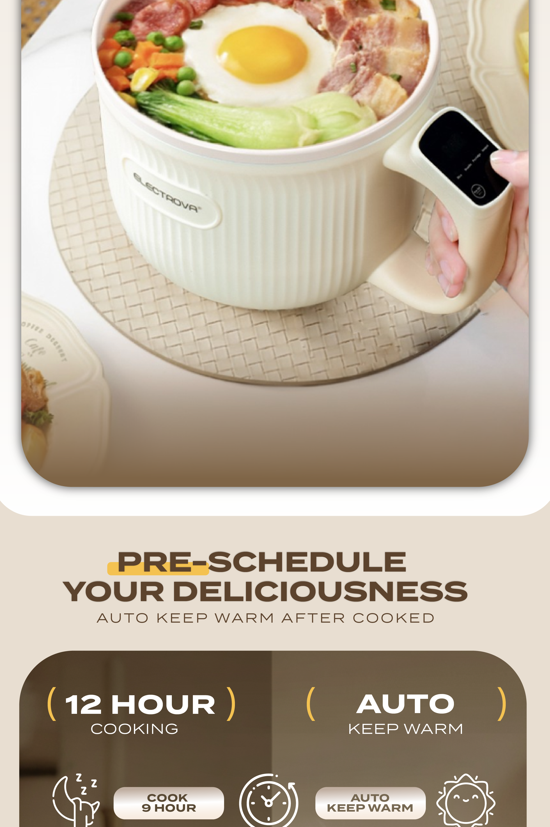 Electrova iCook 1.2L Mini Rice Cooker Multifunction Electric Cooker ...