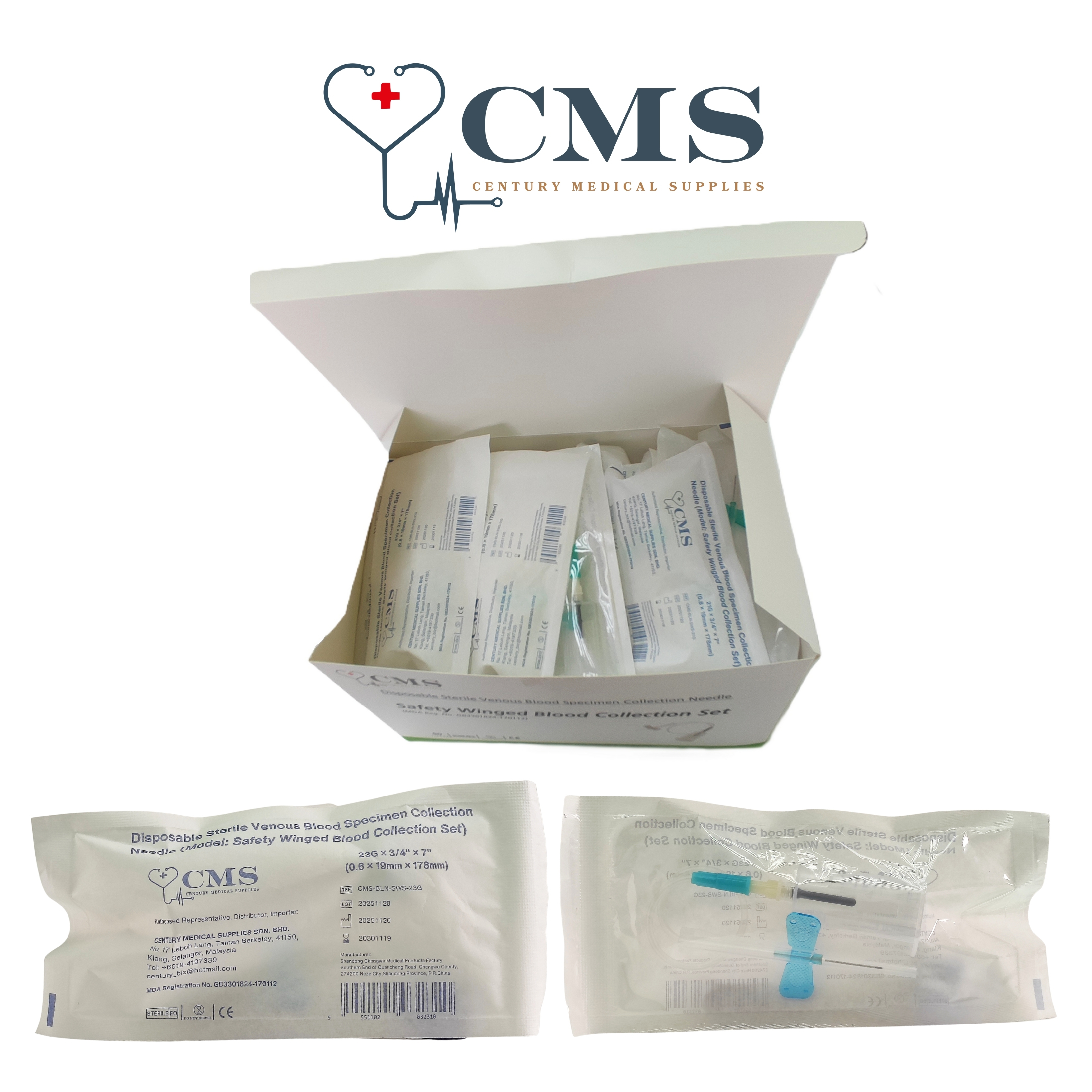 MDA Approved Safety Winged Blood Collection Set 50's/box | Shopee Malaysia