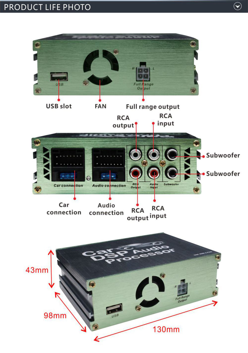 6 Channel DSP Plug & Play Andriod Player Amplifier Car Sound Subwoodfer ...