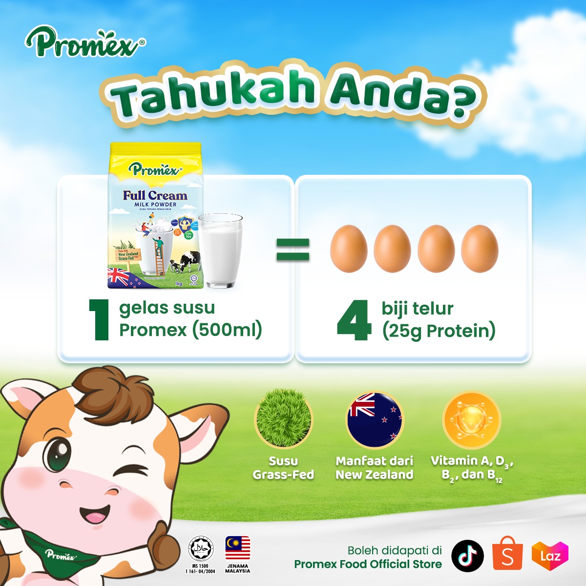 Promex Instant Full Cream Milk Powder 500g [New Packaging] | Shopee ...