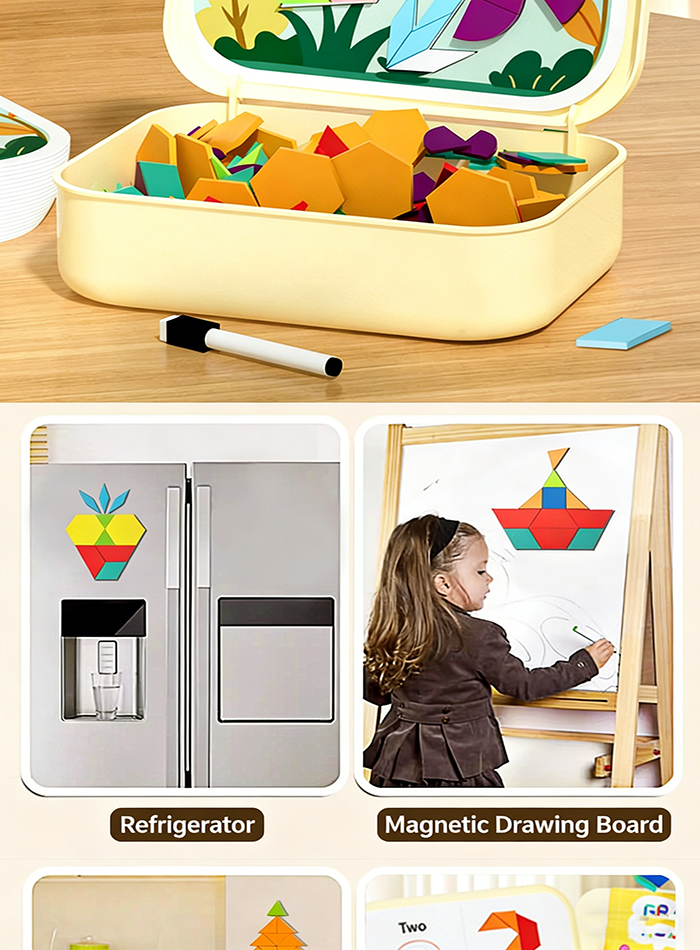 Toki Magnetic Tangram Puzzle Wooden Jigsaw Puzzle Toys Educational Toys ...
