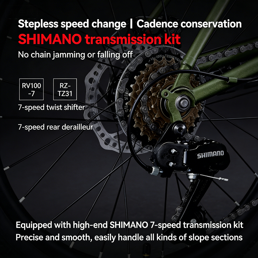 ANCHI 20 Inch Foldable Bicycle Adult Shimano 7-Speed Disc Brake ...