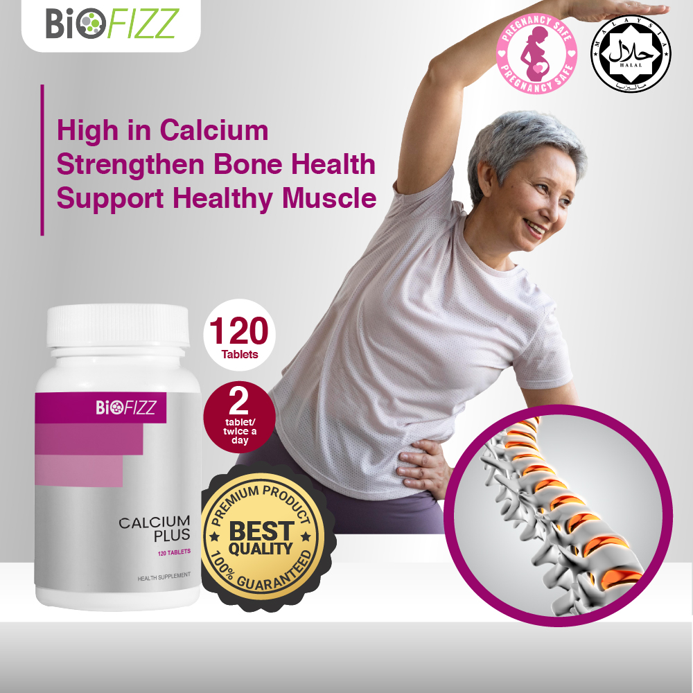 BIOFIZZ Calcium Plus 120's for Muscle Support Bone Health Magnesium ...