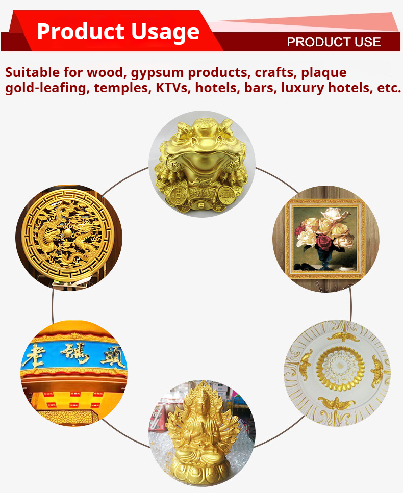 Super Bright Gold Leaf Paint Water Based Metallic Gold Paint Non Fading ...