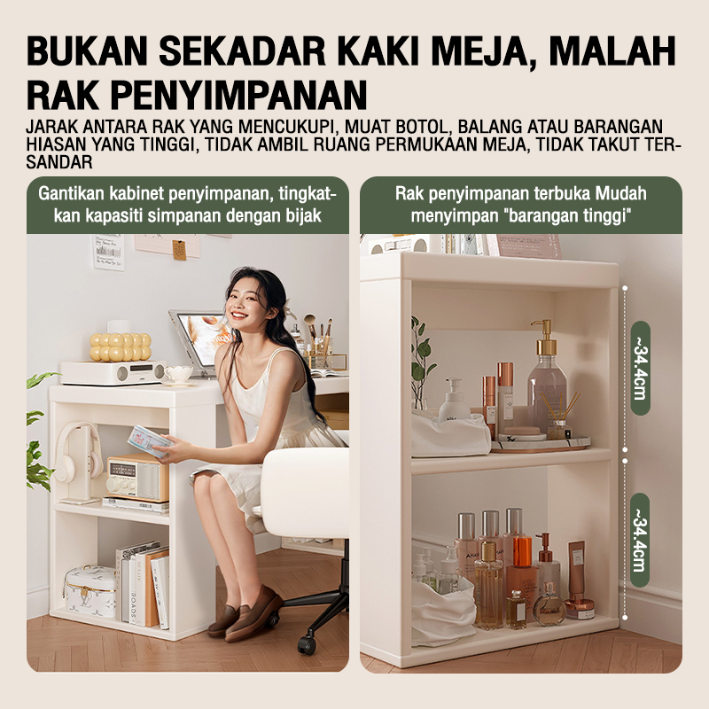 L Shape Table Study Table Meja Belajar Study Table with Book Cabinet ...